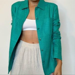 Vintage Teal Silk Light Jacket